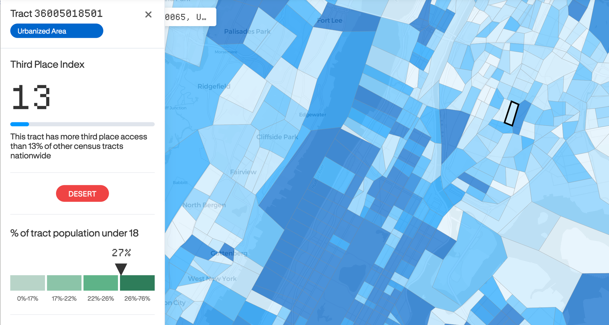 This is a screen capture of a map from the Third Place Index tool.