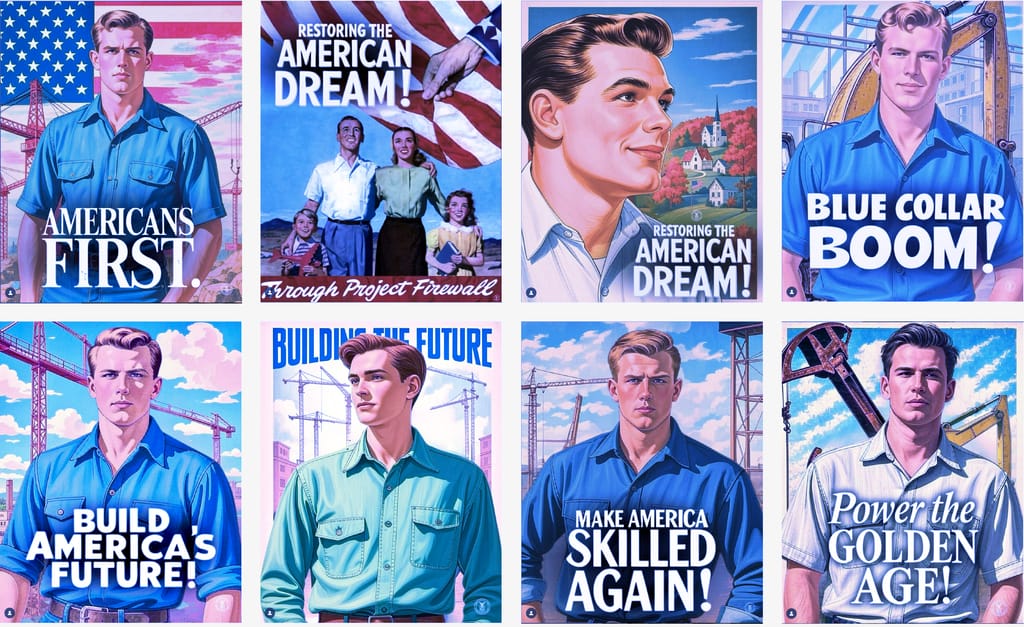 This is a collection of images from the US Department of Labor's recent skilled labor campaign.